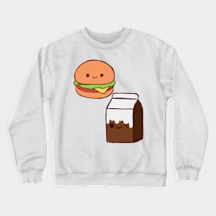 Orange hamburger 🍔 and brown milk 🥛 Crewneck Sweatshirt